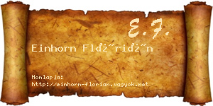 Einhorn Flórián névjegykártya